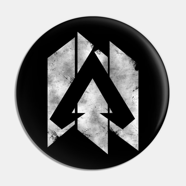 Apex Legends - Banner Logo Distressed White Pin by SykoticApparel