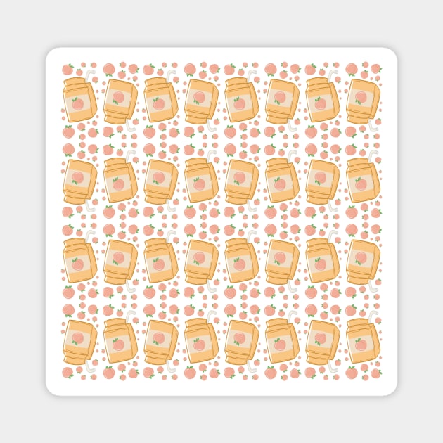 peach juice box pattern Magnet by TASCHE