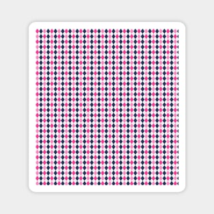 Pink Navy Blue and White Argyle Pattern Diamond Checks Magnet