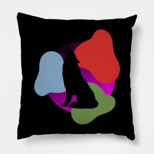 Colorful Wolf art Pillow