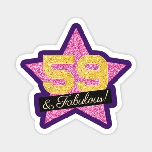 59th Birthday Gifts Women Fabulous - Pink Gold Magnet