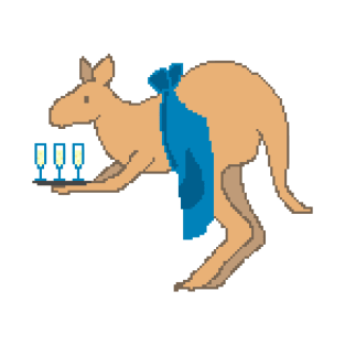 Kangaroo with glasses of champagne T-Shirt