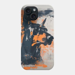 Dobermann grunge portrait Phone Case