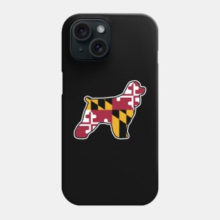 Cocker Spaniel Silhouette with Maryland Flag Phone Case