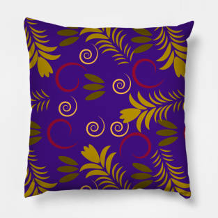 abstract seamless floral pattern exotic shapes Pillow