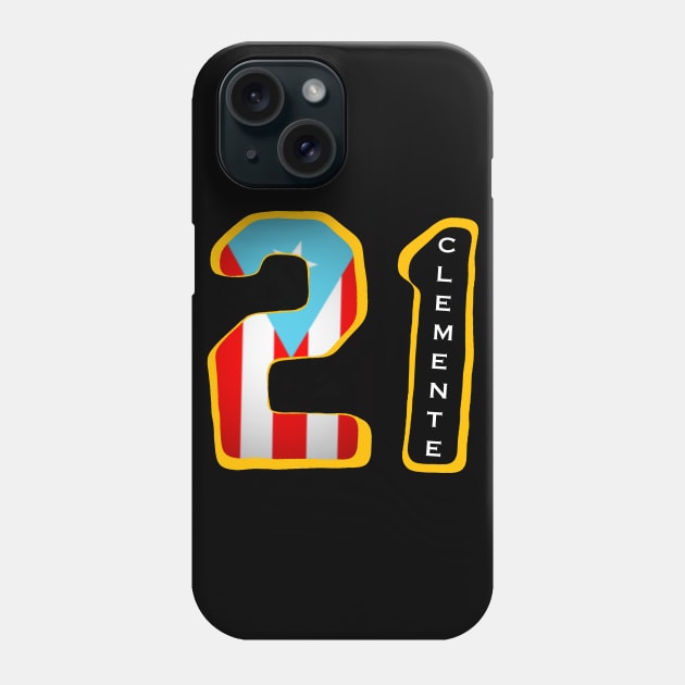 Roberto Clemente 21 Boricua Phone Case by SoLunAgua