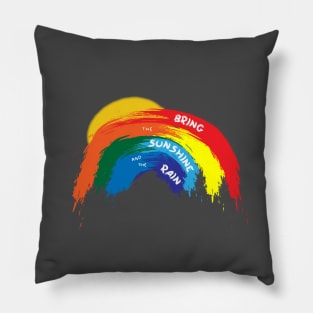 Sunshine + Rain = Rainbow Pillow
