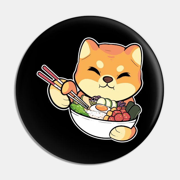 Cute Hawaiian Sushi Poke Bowl Anime Cat Aloha Gift Pin by amango