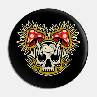 Mushroom Eye Skull Pin