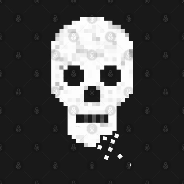 Retro skull, pixelated skull. by Bird