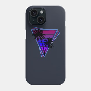 Retrowave style palm tree sunset Tri Phone Case