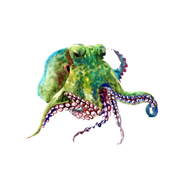 Olive Green Octopus painting by surenart