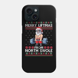 Merry Liftmas From North Swole Muscle Santa Weightlifting Phone Case