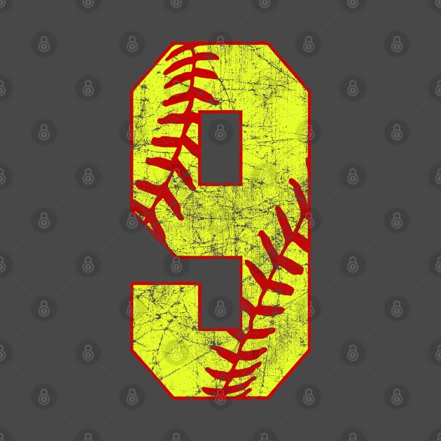 Fastpitch Softball Number 9 #9 Softball Shirt Jersey Uniform Favorite Player Biggest Fan by TeeCreations