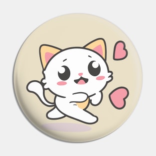 Cute kawaii cat cartoon Pin