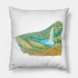 Emerald colored waterfall Pillow