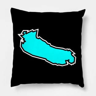 Gabriola Island in a Cool Turquoise Blue Colour - Simple Silhouette - Gabriola Island Pillow