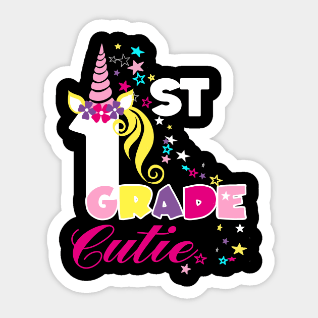 First Day Of School 1st First Grade Cutie Girls Unicorn T-Shirt First Day Of School 1st First Grade Cutie Girls Unicorn T-Shirt
