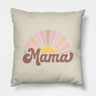 Retro Muted Pink Sunrise Mama Gift for mom to be, mothers day gift for new mom life, baby shower gift for mama, mommy and me Pillow