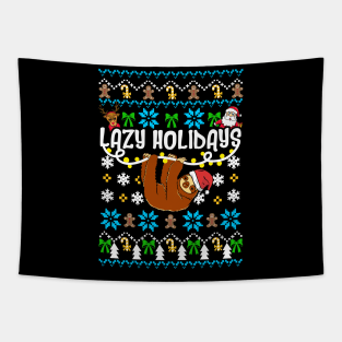 Funny Sloth Christmas Sweater Tapestry