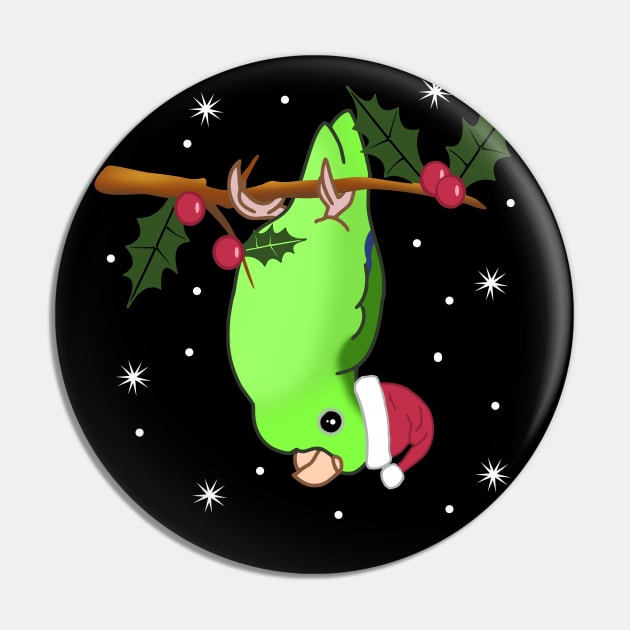 Green Parrotlet Merry Christmas Pin by FandomizedRose