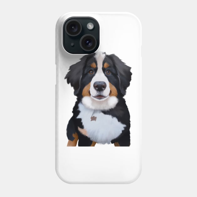 Cute Bernese Mountain Dog Drawing Phone Case by Play Zoo
