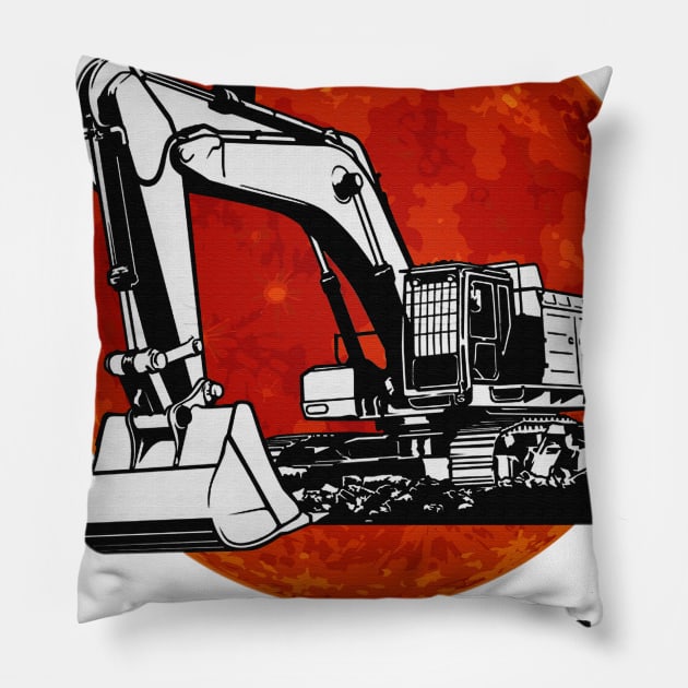 Never underestimate an old man with an excavator funny gift Pillow by boltongayratbek