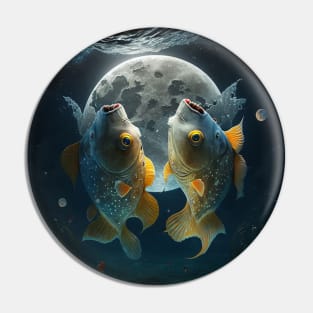 Fish dancing on the moon Pin