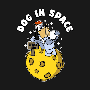 Dog in space funny retro vintage T-Shirt