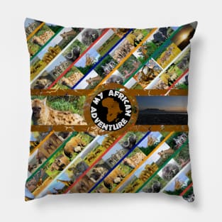 My African Adventure Wildlife Collage Pillow