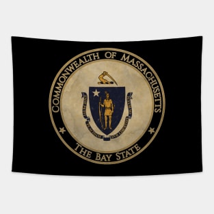 Vintage Massachusetts USA United States of America American State Flag Tapestry