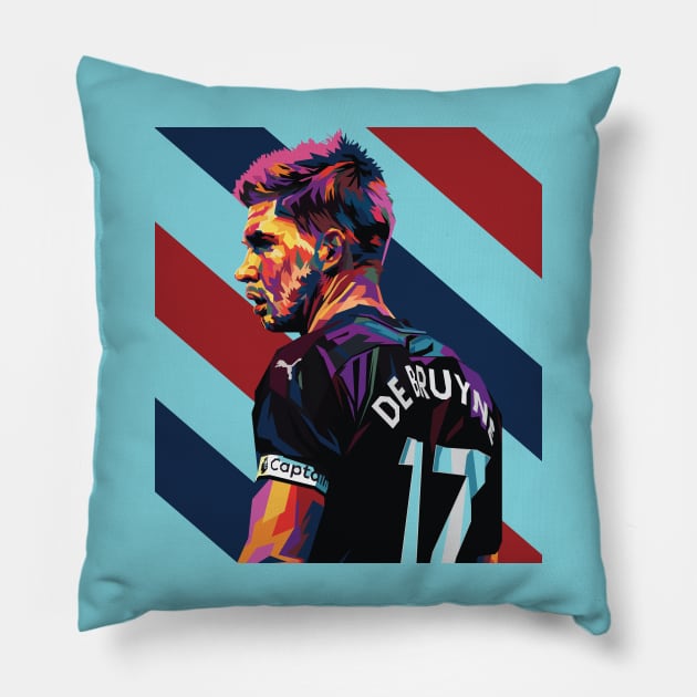 Kevin De Bruyne In Wpap Pop Art Colorfull Pillow by Hanafi