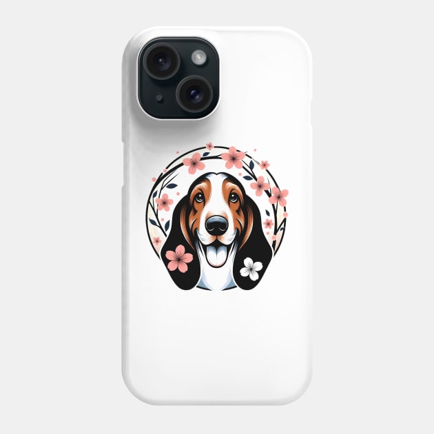Basset Hound Delights in Spring Cherry Blossoms Radiance Phone Case by ArtRUs