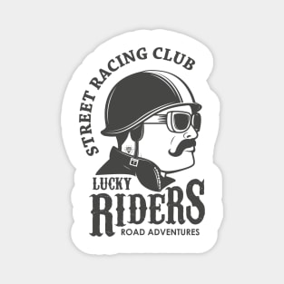 Street Racing Club Lucky Riders Road Adventures, Funny Vintage Cyclist Father's Day Gift Magnet