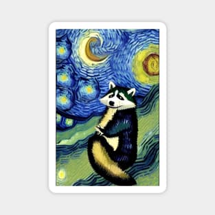 Starry Night Raccoon Magnet