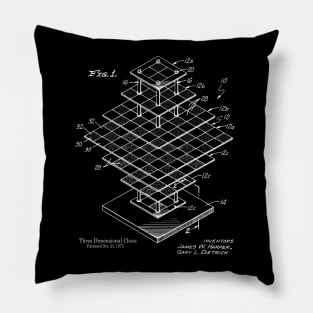 3D Chess Board Patent Print Pillow