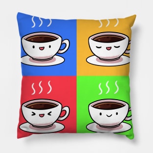 coffee cup smile Pillow