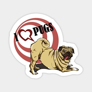 I LOVE PUGS Magnet