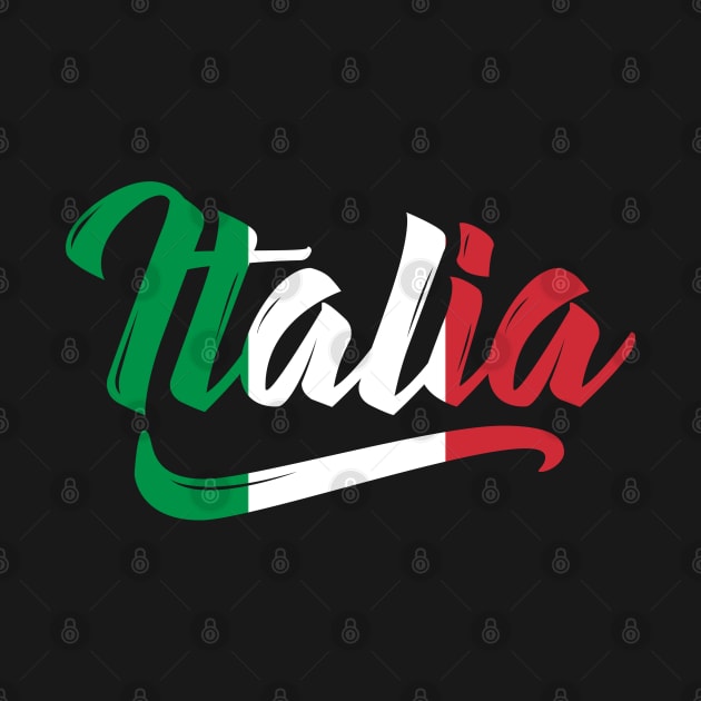 Italia Flag Script Italy Italian Family Heritage Gift by E