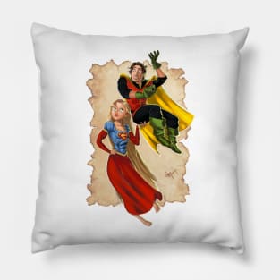 Superapunzel and Flynn Robin Pillow