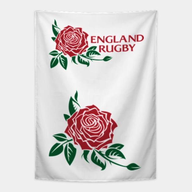 England Rugby Team English Rose Emblem Tapestry by CGD