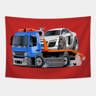 Cartoon tow truck Tapestry