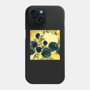 Black rose watercolor rose Phone Case