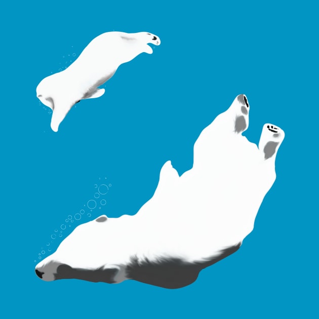 Polar bears swimming by AshStore