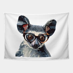 Specs 'n' Squeaks: The Bespectacled Bushbaby Tee Tapestry