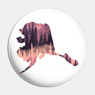 Alaska Shaped Purple Trees Pin