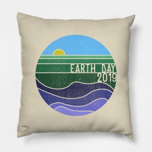 Earth Day 2019 logo tshirt transparent Pillow