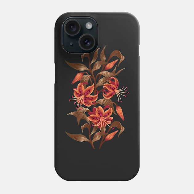 Tiger Lily - Orange Black Phone Case by andreaalice