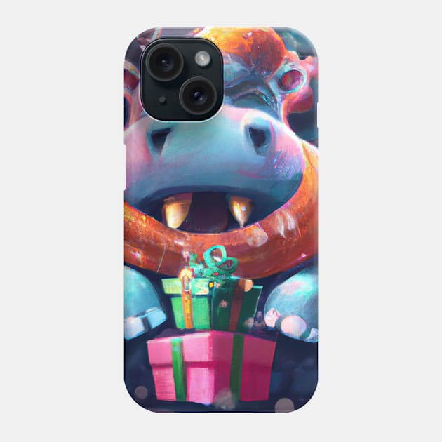 Cute Hippopotamus Drawing Phone Case by Play Zoo