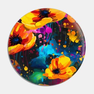 Rainbow flowers Pin